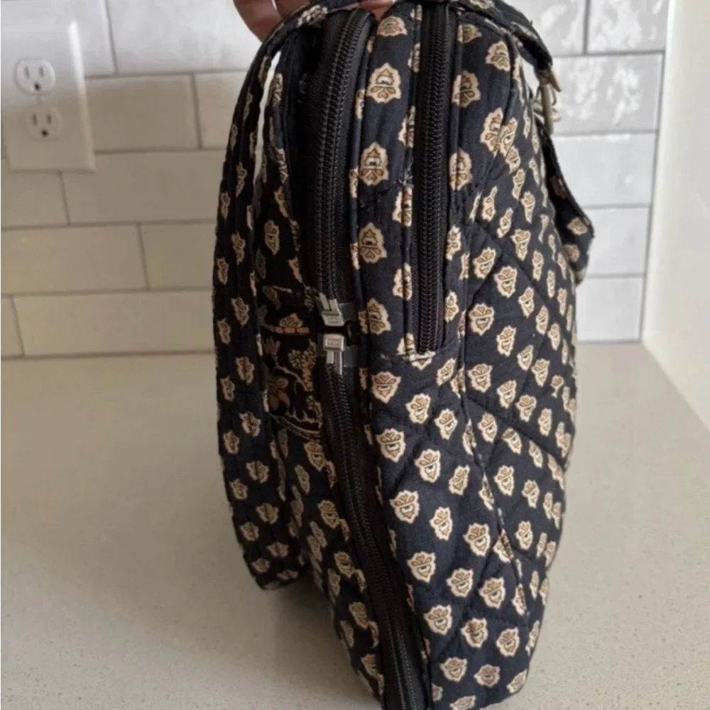 Pierre Deux French Country Vintage Black Floral Quilted Shoulder Bag Hand Made